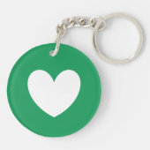 Wit hart op Kelly green Sleutelhanger (Achterkant)