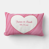 Wit hart op roze rode blends gepersonaliseerd kuss kussen (Voorkant)