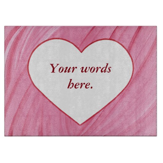 Wit hart op roze rode blends Snijplank (Voorkant)