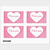 Wit hart op roze rode liefde jouw tekst stickers (Vel)
