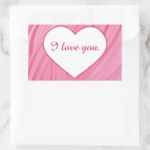 Wit hart op roze rode liefde jouw tekst stickers (Tas)
