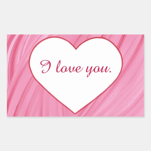Wit hart op roze rode liefde jouw tekst stickers (Voorkant)
