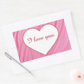 Wit hart op roze rode liefde jouw tekst stickers (Envelop)
