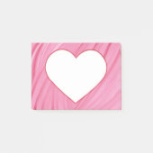 Wit hart op roze rode melanges Post it Notes (Voorkant)