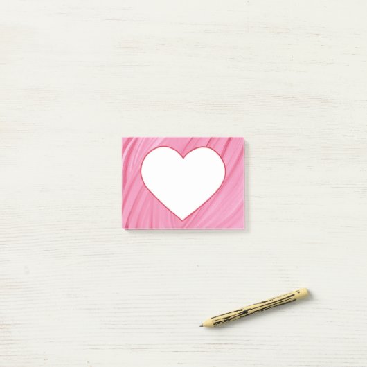 Wit hart op roze rode melanges Post it Notes (Op bureau)