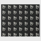 Wit hart op zwart inpakpapier (Vlak)