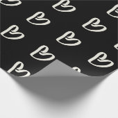 Wit hart op zwart inpakpapier (Hoek)