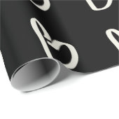 Wit hart op zwart inpakpapier (Rol Hoek)