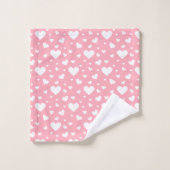 Wit Hart Patroon Op Roze Bad Handdoek (Wasdoekje)