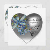 WIT HART VERGEET MIJ NIET MONOGRAM Champagne Kaart (Voorkant / Achterkant)