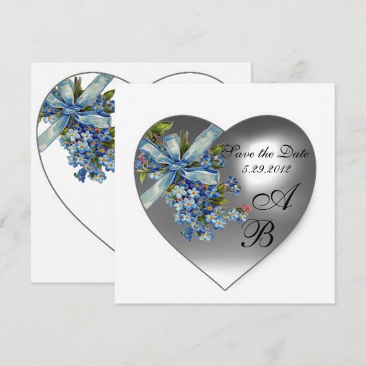 WIT HART VERGEET MIJ NIET MONOGRAM KAART (Voorkant / Achterkant)