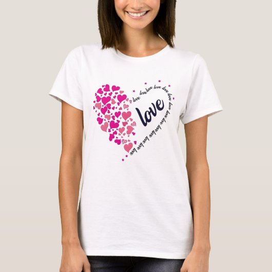 Wit Hart Vorm Vrouwen T-shirt (Voorkant)