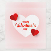 Wit hart wijn etiket (Enkel label)