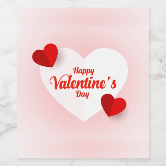 Wit hart wijn etiket (Enkel label)