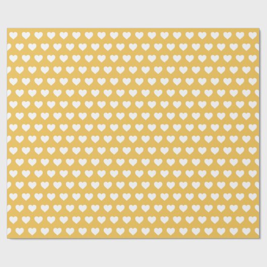  wit harten Patroon Honinggeel Cadeaupapier (Vlak)