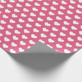 wit hartenpatroon heet roze cadeaupapier (Hoek)