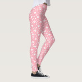 Wit hartpatroon op roze leggings (Rechts)