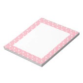 Wit Hartpatroon Op Roze - Valentijnsdag Notitieblok (Linkerzijde)