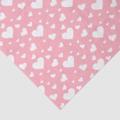 Wit Hartpatroon op Roze - Valentijnsdag Tissuepapier (Detail)