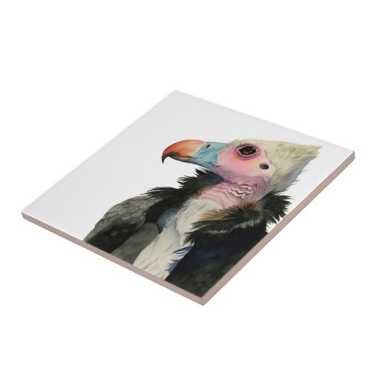 Wit-Headed Waterverf verven Tegeltje (Zijkant)