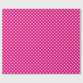 Wit Heet Roze Tiny Heart Patroon Verpakkend Papier (Vlak)