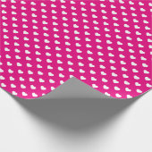 Wit Heet Roze Tiny Heart Patroon Verpakkend Papier (Hoek)