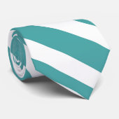 Wit & Helder Blauw Gestreepte Mannen Stropdas (Opgerold)
