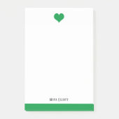 Wit & Helder Groen Hart & Rand, Naam Post-it® Notes (Voorkant)
