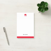 Wit & Helder Rode Olifant & Rand, Naam Post-it® Notes (Kantoor)