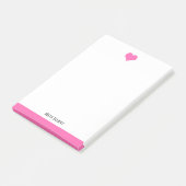 Wit & Helder Roze Hart & Rand, Naam Post-it® Notes (Schuin)