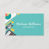  Wit Helderblauw Professional Visitekaartje (Voorkant)