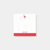 Wit & Helderrood Flamingo & Rand met Naam Post-it® Notes (Voorkant)
