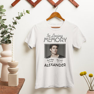 Wit herdenkings T-shirt met foto van zonsopgang en