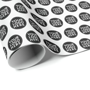 Wit Herhalend Zakelijk Logo Cadeaupapier