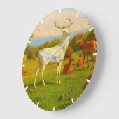 Wit hert in open veld natuur wildleven grote klok (Hoek)