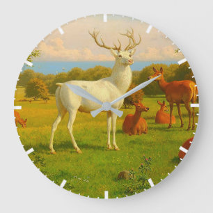 Wit hert in open veld natuur wildleven grote klok