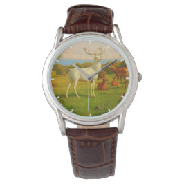 Wit hert in open veld natuur wildleven horloge