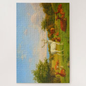 Wit hert in open veld natuur wildlife legpuzzel (Verticaal)