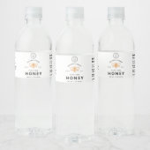 Wit Honey Bee Jar Wraparound Label Waterfles Etiket (Flessen)