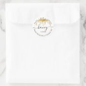 Wit Honing Label Gouden Drips en Decoratief Letter (Tas)