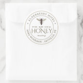 Wit honingetiket met koningin ronde sticker (Tas)