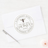 Wit honingetiket met koningin ronde sticker (Envelop)
