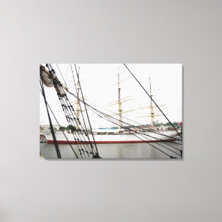 Wit hoog schip - Canvas Afdruk