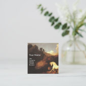 WIT-HORSE EN LION/CADUCEUS VETERINAIR SYMBOOL VIERKANTE VISITEKAARTJE (Staand voorkant)