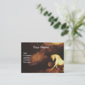 WIT-HORSE EN LION/CADUCEUS VETERINAIR SYMBOOL VISITEKAARTJE (Staand voorkant)