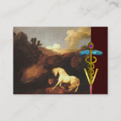 WIT-HORSE EN LION/CADUCEUS VETERINAIR SYMBOOL VISITEKAARTJE (Achterkant)
