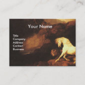 WIT-HORSE EN LION/CADUCEUS VETERINAIR SYMBOOL VISITEKAARTJE (Voorkant)