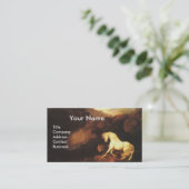 WIT-HORSE EN LION/CADUCEUS VETERINAIR SYMBOOL VISITEKAARTJE (Staand voorkant)