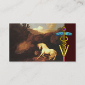 WIT-HORSE EN LION/CADUCEUS VETERINAIR SYMBOOL VISITEKAARTJE (Achterkant)