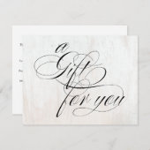 Wit-houkalligrafie Cadeaubon (Voorkant / Achterkant)